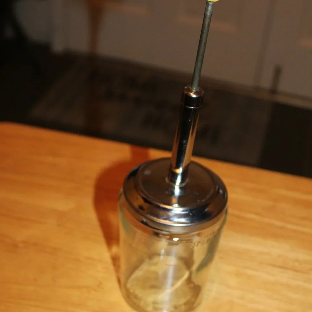 Vintage Acme Glass Food & Nut Chopper Steel Blades 1.5Cup